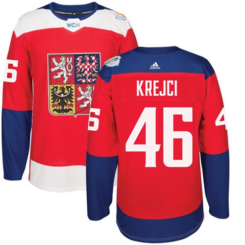 Kinder Team Czech Republic #46 David Krejci Authentic Rot Auswärts 2016 World Cup